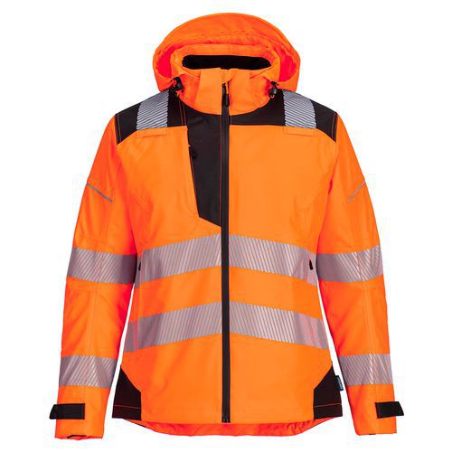 Damska kurtka przeciwdeszczowa PW3 Hi-Vis, czarny/pomarańczowy