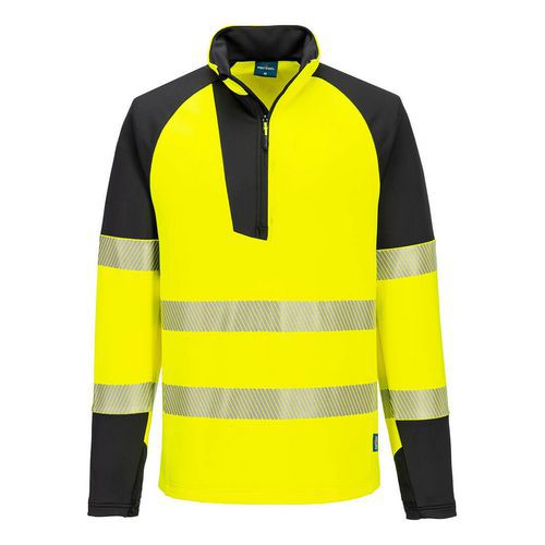 Bluza ostrzegawcza PW3 z zamkiem 1/4, czarny/żółty