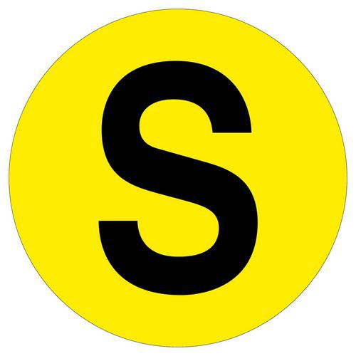 Okrągły samoprzylepny znacznik podłogowy, litery A - Z