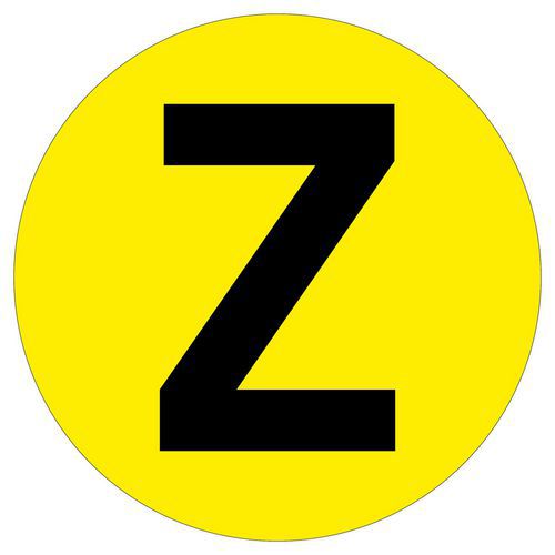 Okrągły samoprzylepny znacznik podłogowy, litery A - Z