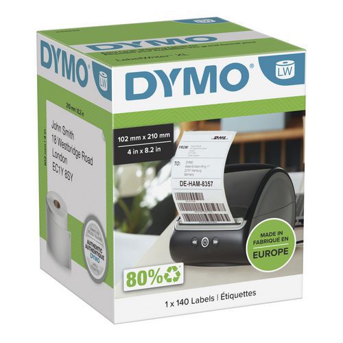 Etykiety samoprzylepne do drukarki Dymo LabelWriter, 102 x 210 mm Etykiety samoprzylepne do drukarki Dymo LabelWriter, 102 x 210 mm