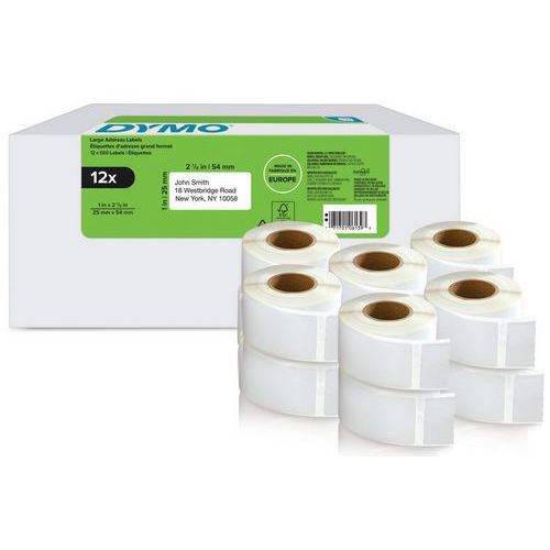 Etykiety samoprzylepne do drukarki Dymo LabelWriter, 12 rolek Etykiety samoprzylepne do drukarki Dymo LabelWriter, 12 rolek