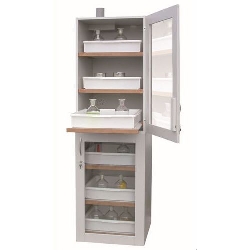Szafki na kwasy i zasady StoreLAB SLS, 600 x 600 x 1935 mm, 2 przedziały, 6 półek Szafki na kwasy i zasady StoreLAB SLS, 600 x 600 x 1935 mm, 2 przedziały, 6 półek