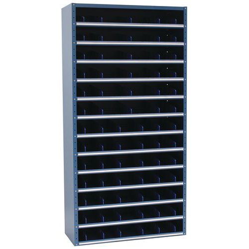 Regały metalowe z przegrodą Manutan Expert, 198 x 100 x 20 - 40 cm, 12 półek, niebieskie Regały metalowe z przegrodą Manutan Expert, 198 x 100 x 20 - 40 cm, 12 półek, niebieskie