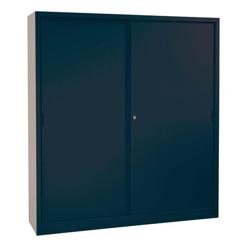 Metalowe szafy aktowe Manutan Expert z drzwiami przesuwnymi, 160 x 200 x 45 cm