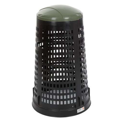 Okrągły perforowany plastikowy kosz na śmieci Ruff – 110 l_Vepabins Okrągły perforowany plastikowy kosz na śmieci Ruff – 110 l_Vepabins