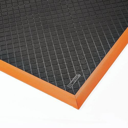 Maty przemysłowe przeciwzmęczeniowe Safety Stance Solid™, pomarańczowo-czarne Maty przemysłowe przeciwzmęczeniowe Safety Stance Solid™, pomarańczowo-czarne