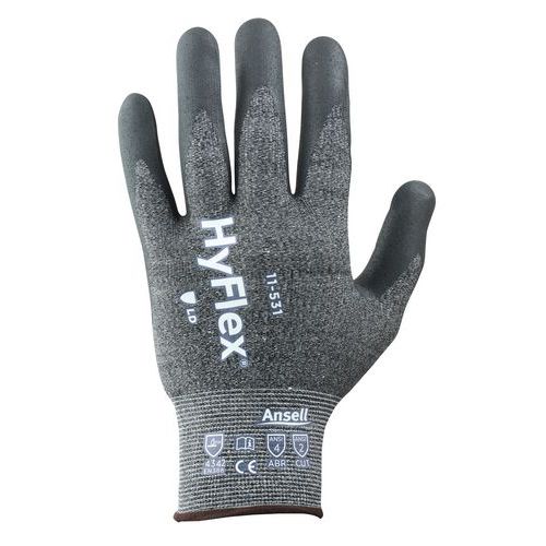 Rękawice robocze Ansell HyFlex® 11-531 częściowo powlekane nitrylem, 12 par