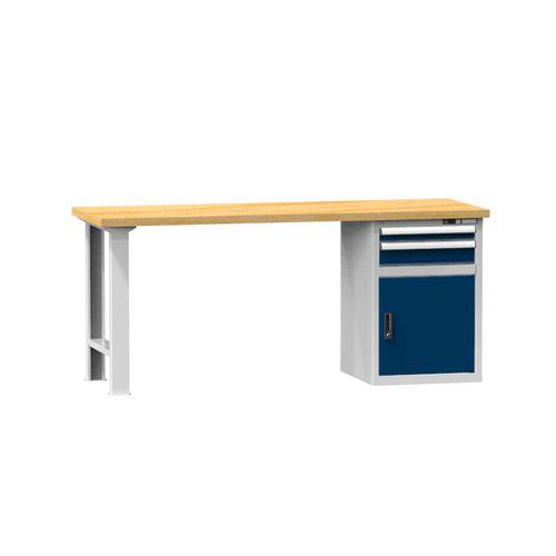 Stoły warsztatowe Kombi z szafką, 88 x 200 x 80 cm, 2 szuflady, buk Stoły warsztatowe Kombi z szafką, 88 x 200 x 80 cm, 2 szuflady, buk