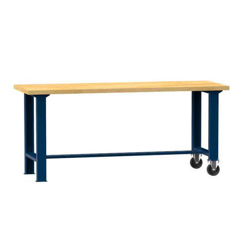 Stoły warsztatowe mobilne 2 kółka 88 x 150 x 70 cm buk