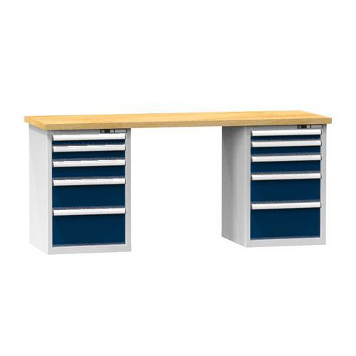 Stoły warsztatowe KOMBI OM4825, 2500 x 800 x 880 mm, MULTIPLEX