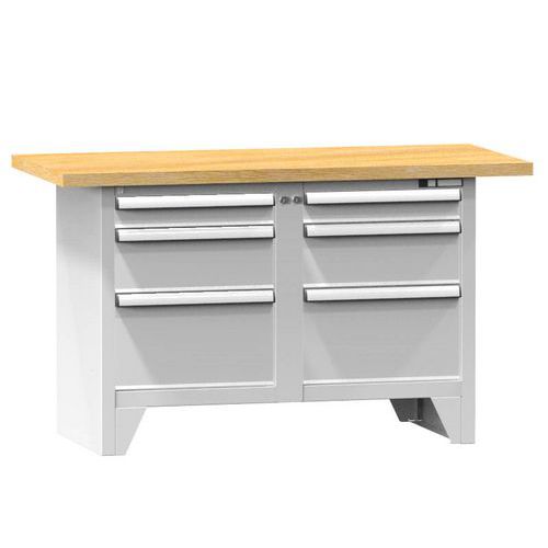 Stoły warsztatowe modułowe PS1-1, 1500 x 700 x 880 mm, BUK