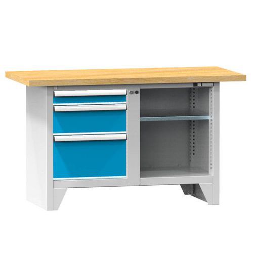 Stoły warsztatowe modułowe PS1-4, 1500 x 700 x 880 mm, BUK