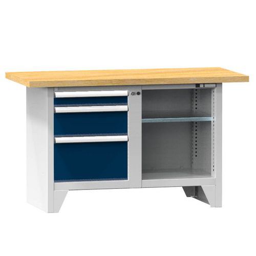 Stoły warsztatowe modułowe PS1-4M, 1500 x 700 x 880 mm, MULTIPLEX