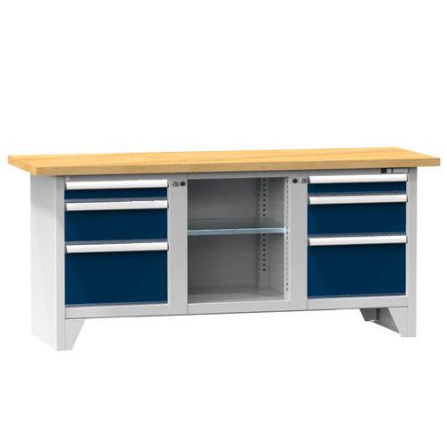 Stoły warsztatowe modułowe PS2-1M, 2000 x 700 x 880 mm, MULTIPLEX