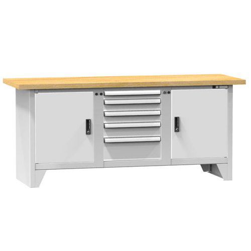 Stoły warsztatowe modułowe PS2-2, 2000 x 700 x 880 mm, BUK