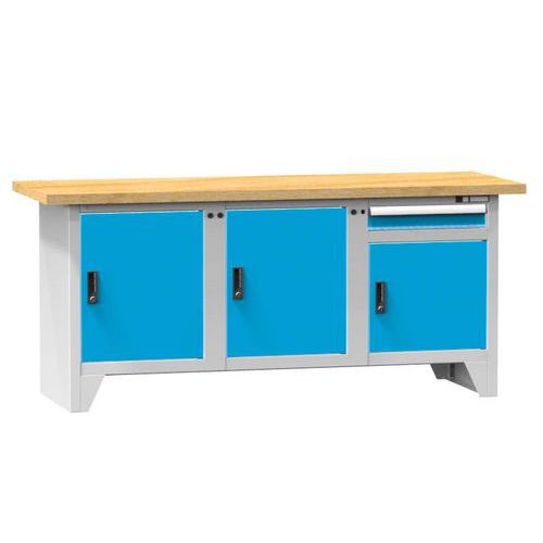 Stoły warsztatowe modułowe PS2-4M, 2000 x 700 x 880 mm, MULTIPLEX