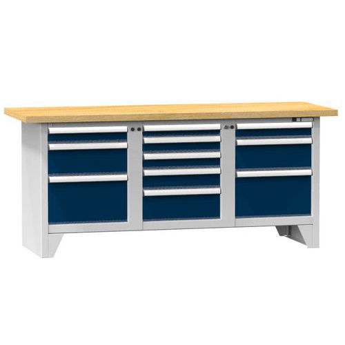 Stoły warsztatowe modułowe PS2-6M, 2000 x 700 x 880 mm, MULTIPLEX