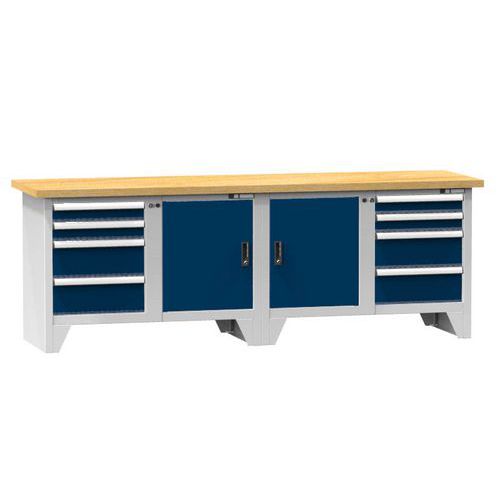 Stoły warsztatowe modułowe PS3-1M, 2500 x 700 x 880 mm, MULTIPLEX Stoły warsztatowe modułowe PS3-1M, 2500 x 700 x 880 mm, MULTIPLEX