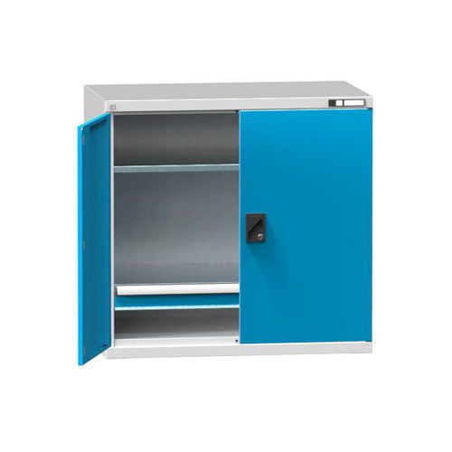 Metalowe szafki warsztatowe SK1, 1000 x 1044 x 625 mm, 2 półki i 1 szuflada, szare