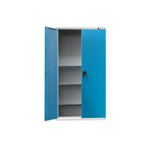 Metalowe szafy warsztatowe narzędziowe SK2, 1950 x 1044 x 405 mm, 3 półki, szare