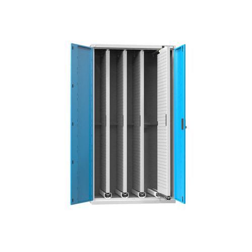 Szafki pionowe z wysuwanymi panelami perforowanymi, 1044 x 655 x 1950 mm, 4 x panel