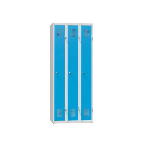 Szafy metalowe 3-drzwiowe na cokole, 750 x 500 x 1850 mm
