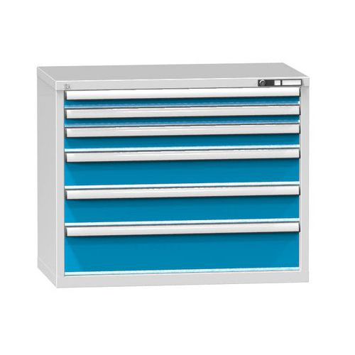 Szafki warsztatowe szufladowe ZC, 850 x 1037 x 600 mm, 6 szuflad, szare