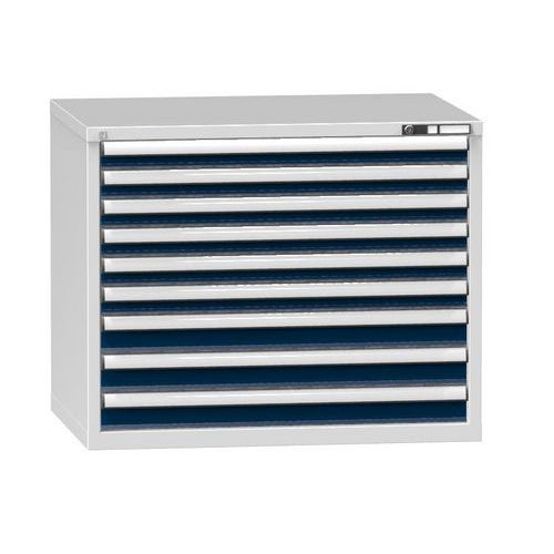 Szafki warsztatowe z szufladami ZG, 9 szuflad, 840 x 1037 x 753 mm, szare