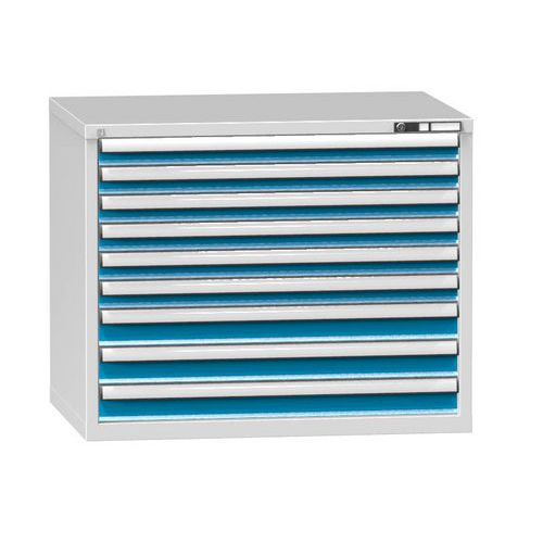 Szafki warsztatowe z szufladami ZG, 9 szuflad, 840 x 1037 x 753 mm, szare
