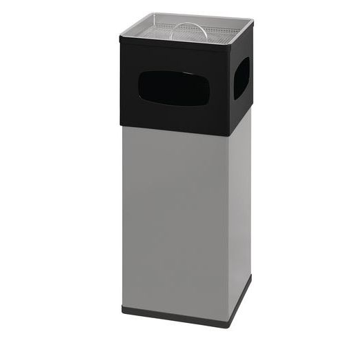Aluminiowy kosz na śmieci z popielniczką 50 l – Vepabins Aluminiowy kosz na śmieci z popielniczką 50 l – Vepabins