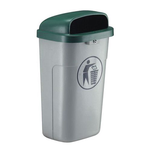 Niepalny plastikowy zewnętrzny kosz na śmieci 50 l – Vepabins