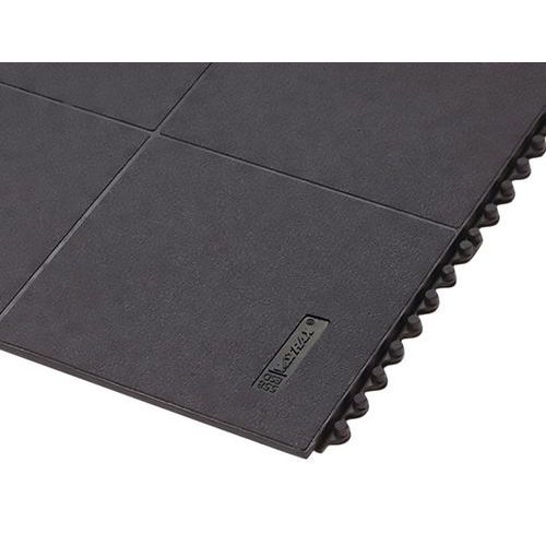 Antystatyczna płytka gumowa Cushion Ease Solid™ ESD, czarna, 91 x 91 x 1,9 cm