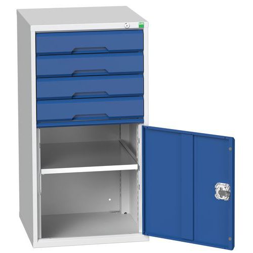 Szafki warsztatowe z szufladami Bott Verso, wys. 100 cm, 4 szuflady, 1 szafka