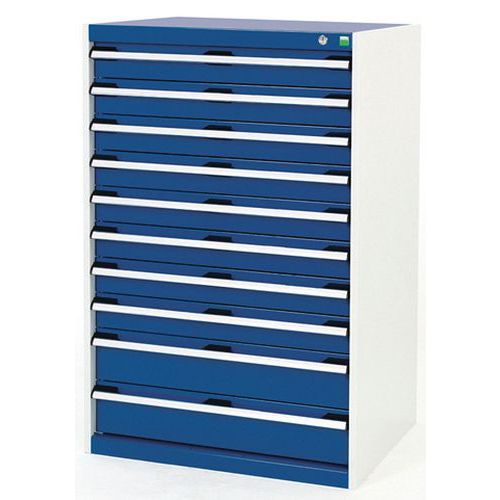 Warsztatowe szafki z szufladami Bott Cubio, 120 x 80 x 52,5-75 cm, 10 szuflad