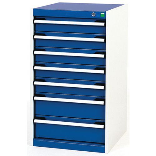 Warsztatowe szafki z szufladami Bott Cubio, 90 x 52,5 x 52,5-65 cm, 7 szuflad