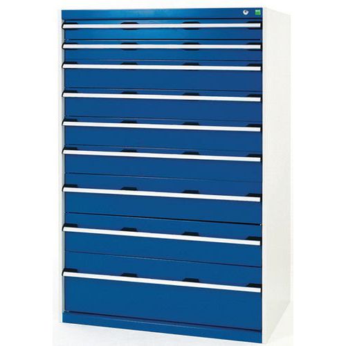 Szafki warsztatowe z szufladami Bott Cubio, 160 x 105 x 65-75 cm, 9 szuflad