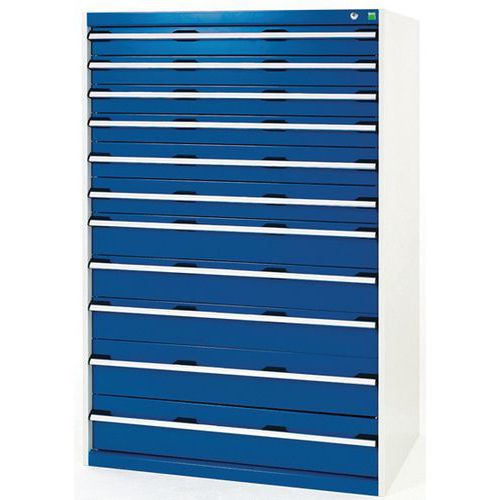 Szuflady warsztatowe Bott Cubio, 160 x 105 x 65-75 cm, 11 szuflad