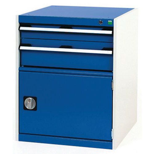 Warsztatowe szafki z szufladami Bott Cubio, 80 x 65 x 52,5-75 cm, 2 szuflady, 1 szafka