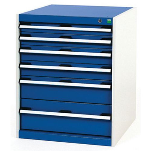 Szafki warsztatowe z szufladami Bott Cubio, 80 x 65 x 52,5-75 cm, 6 szuflad