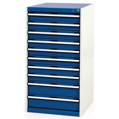 Warsztatowe szafki z szufladami Bott Cubio, 120 x 65 x 52,5-75 cm, 10 szuflad