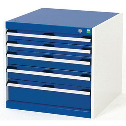 Szafki warsztatowe z szufladami Bott Cubio, 60 x 65 x 52,5-75 cm, 5 szuflad