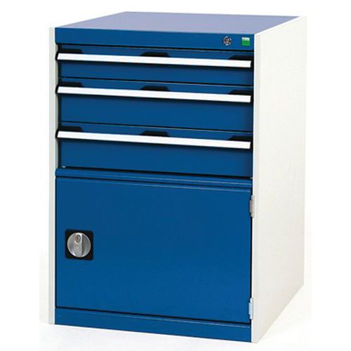 Warsztatowe szafki z szufladami Bott Cubio, 90 x 65 x 52,5-75 cm, 3 szuflady, 1 szafka