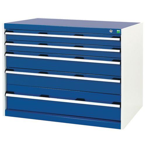 Szafki warsztatowe z szufladami Bott Cubio, 80 x 105 x 65-75 cm, 5 szuflad