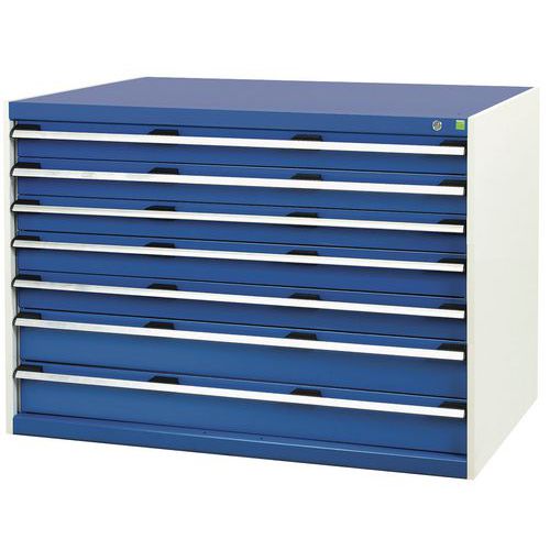 Szuflady warsztatowe Bott Cubio, 90 x 130 x 65-75 cm, 7 szuflad