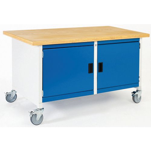 Mobilny stół warsztatowy Bott Cubio Storage, 84 x 150 x 75 cm, 2 szafki, multipleks/linoleum