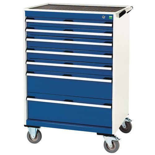 Komoda mobilna Bott Cubio, 109 x 80 x 65 cm, 7 szuflad, multipleks/linoleum/mata