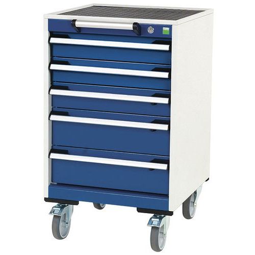 Komoda mobilna Bott Cubio, 89 x 52,5 x 52,5 cm, 5 szuflad, multipleks/linoleum/mat