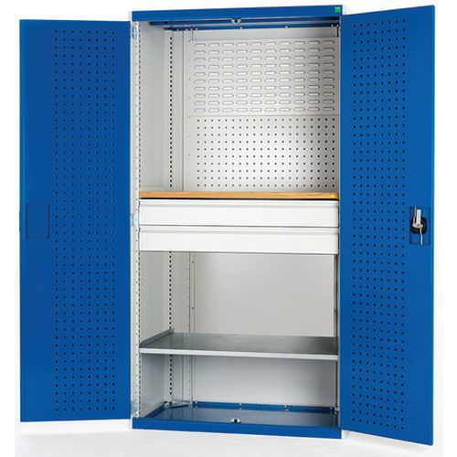 Szafki warsztatowe z szufladami Bott Cubio 160, multiplex, wys. 200 cm