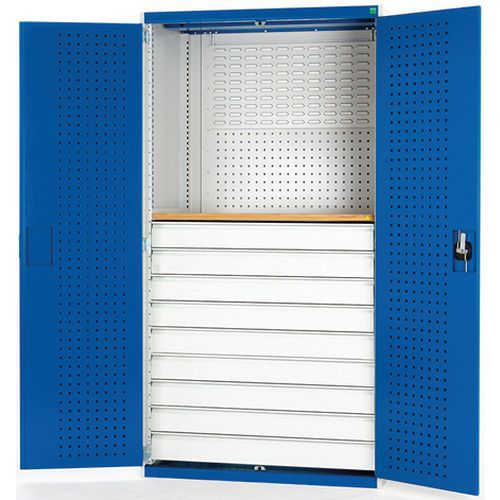 Szafki warsztatowe z szufladami Bott Cubio 160, multiplex, wys. 200 cm